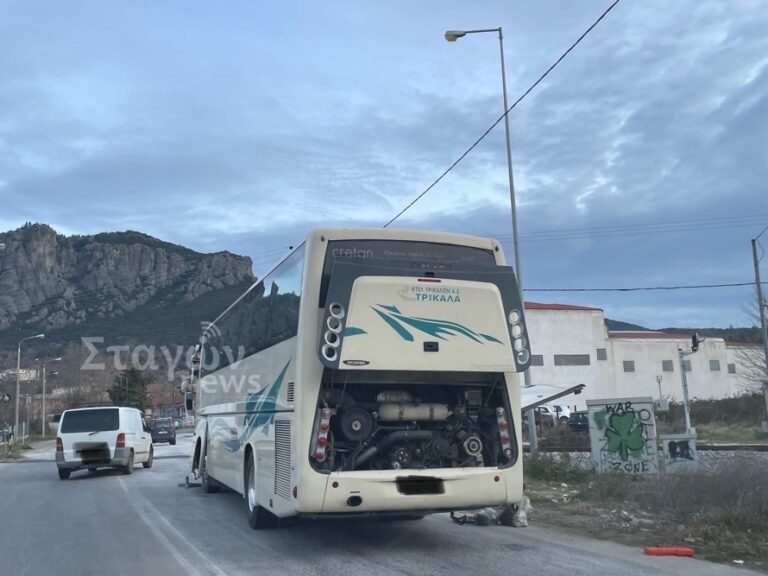 Λεωφορείο του ΚΤΕΛ Τρικάλων παρουσίασε βλάβη και ακινητοποιήθηκε στην είσοδο της Καλαμπάκας